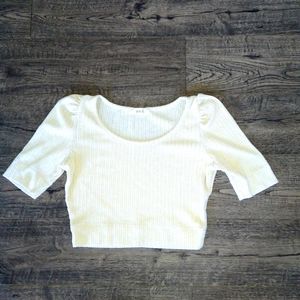 Cream Crop Top Sweater
